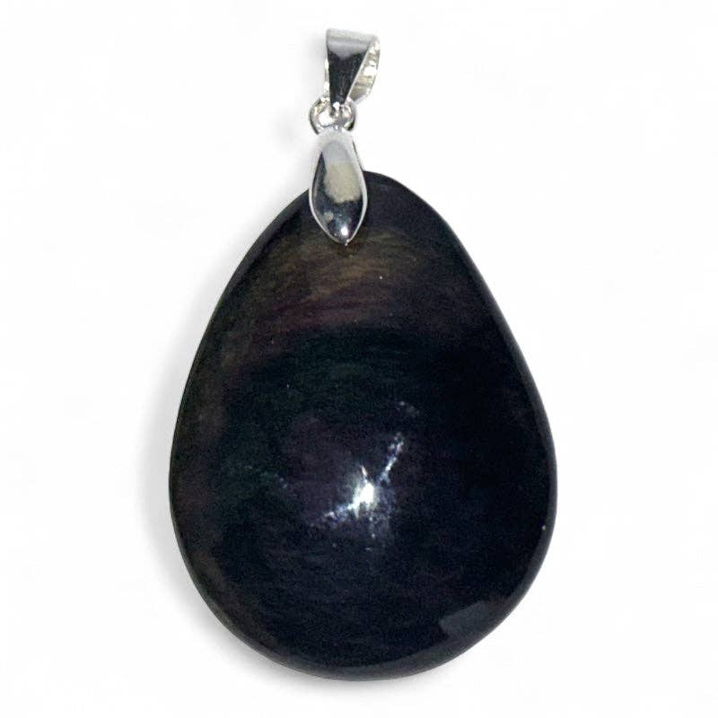 La Boîte à Cailloux - Wholesale Individual Charm/Pendant - Mentogotchol obsidian pendant Mexico AAA silver 9250
