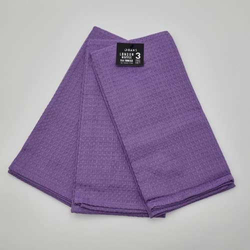 RANS London Waffle Tea Towels | Lilac | Set of 3 for wholesale by Rans