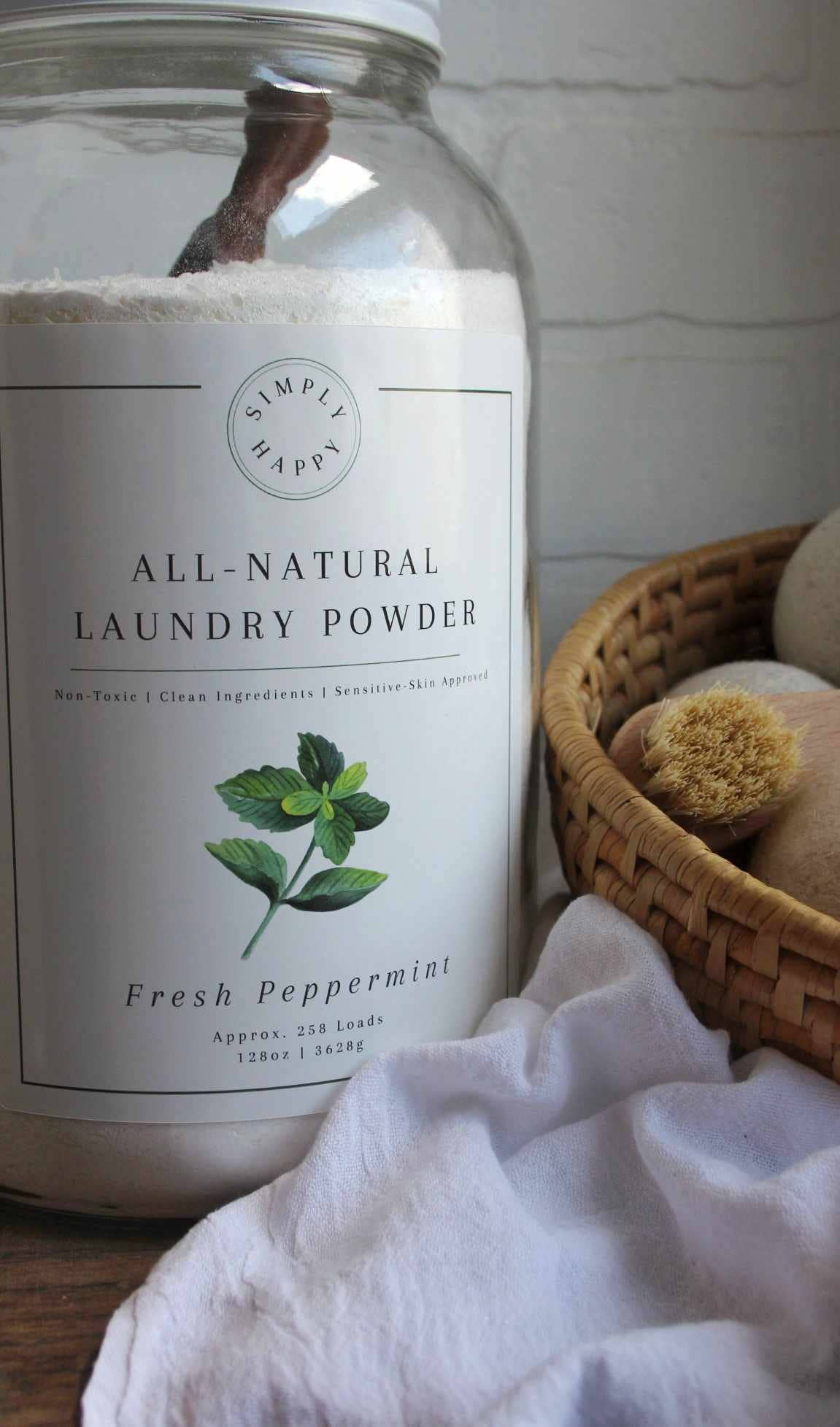 Simply Happy - Vendita all'ingrosso Detersivi per bucato in polvere/capsule - Detersivo in Polvere Naturale | Menta Fresca3