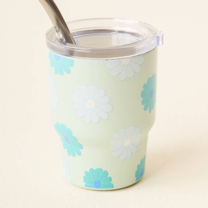 2 oz Tiny Tumbler-Darling Daisy Aqua for wholesale by The Darling Effect