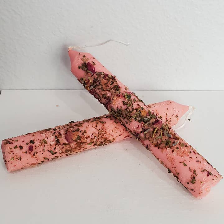 Erthn Candles - Wholesale Votive Candle - Love Spell Herbal Candle 6" Handmade Ritual Candlestick7