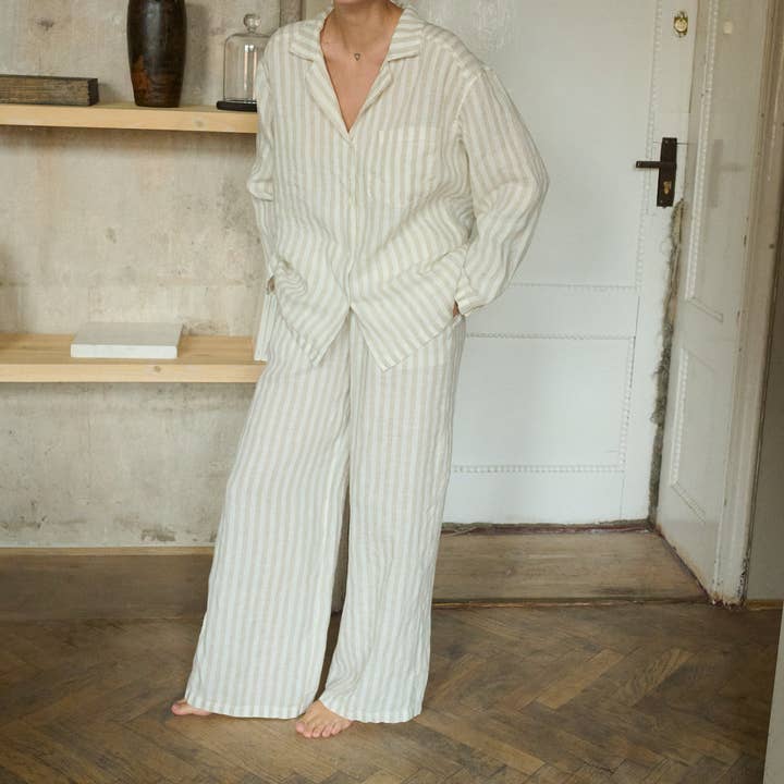 Striped Linen Pyjama Pants and other Purchase Wholesale ropa premama. Free Returns & Net 60 Terms on Faire trending on Faire.