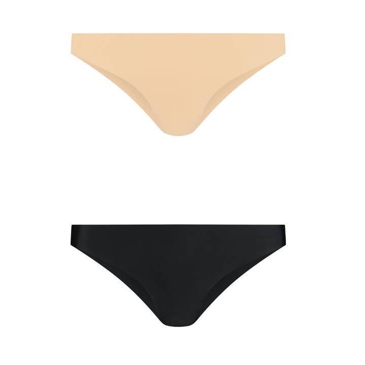 Invisible Brazilian (2-Pack: 1 Beige/1 Black) Beige & Black for wholesale by Bye Bra US