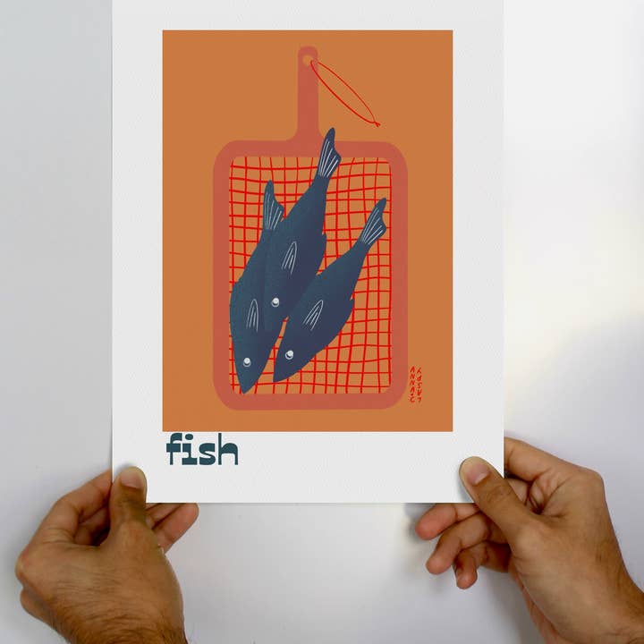 Fish | 9x12" Archival Art Print for wholesale by Claspy Creates