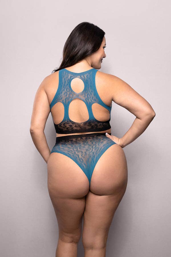 Black Blue Deep Dive Ombre Top & Panty for wholesale on Faire4