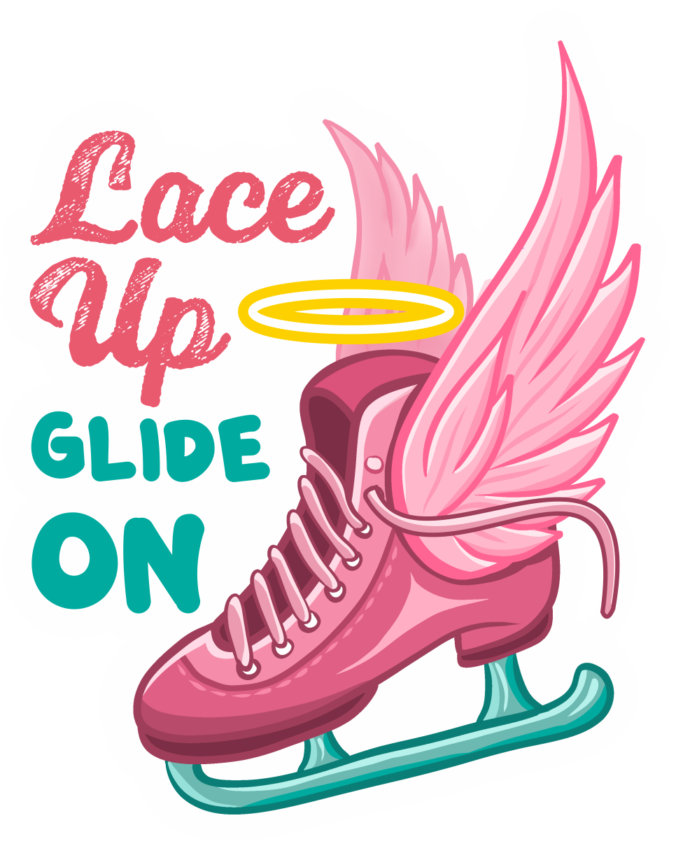 Denali & Co. - Wholesale Sticker - Lace Up, Glide On – Winged Figure Skate Sticker4