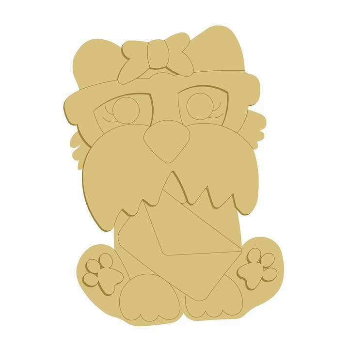 3D Dog Unfinished Wood Cutout Style 4 for wholesale by Diverse Woodworking