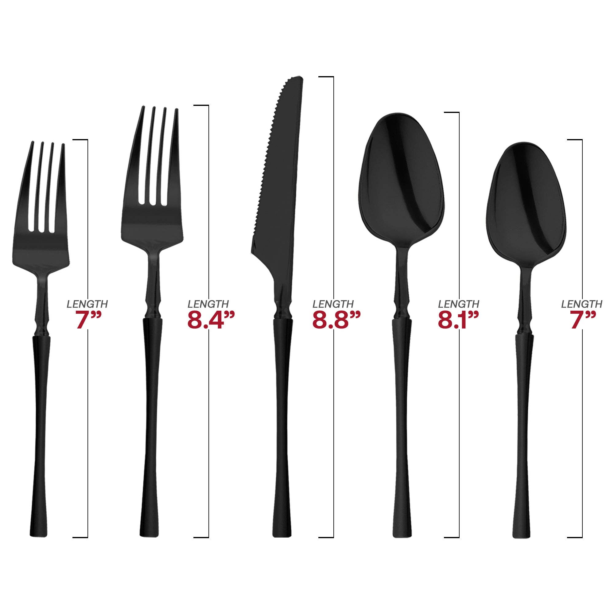 Smarty had a Party - Wholesale Assorted Cutlery Set - Black Moderno Plastic Cutlery Set - 20 Guests1