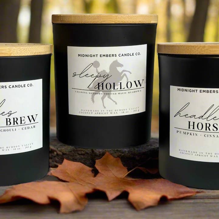 Midnight Embers Candle Co. - Wholesale Jar/Filled Candle - Headless Horseman | 10 oz. Matte Black Candle2