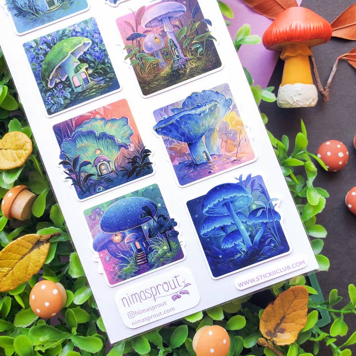 STICKII - Wholesale Sticker - Mushroom Homes Sticker Sheet2