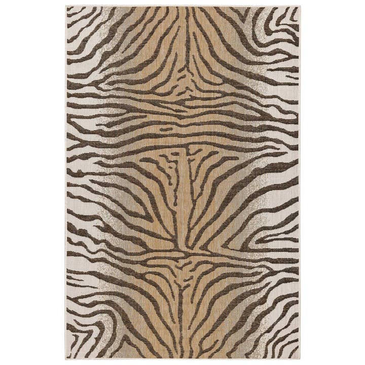 Sand Carmel Zebra Indoor/Outdoor Rug for wholesale on Faire