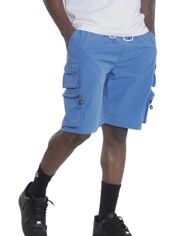 Makobi - Wholesale Shorts - Men's - M633 Colton Nylon Spandex Cargo Shorts - Blue