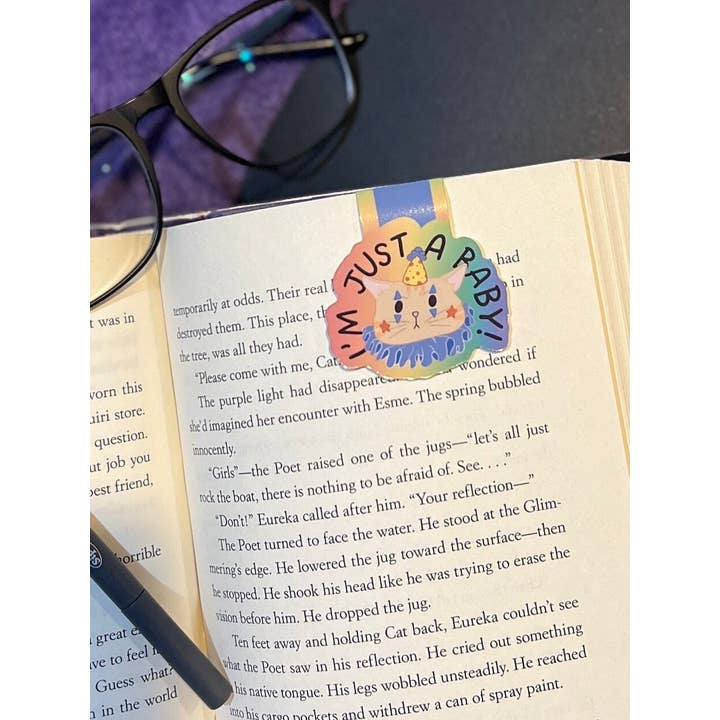 Cat Clown Magnetic Bookmark| Animal Lover Magnetic Bookmark for wholesale by ChaoticPossumDesigns