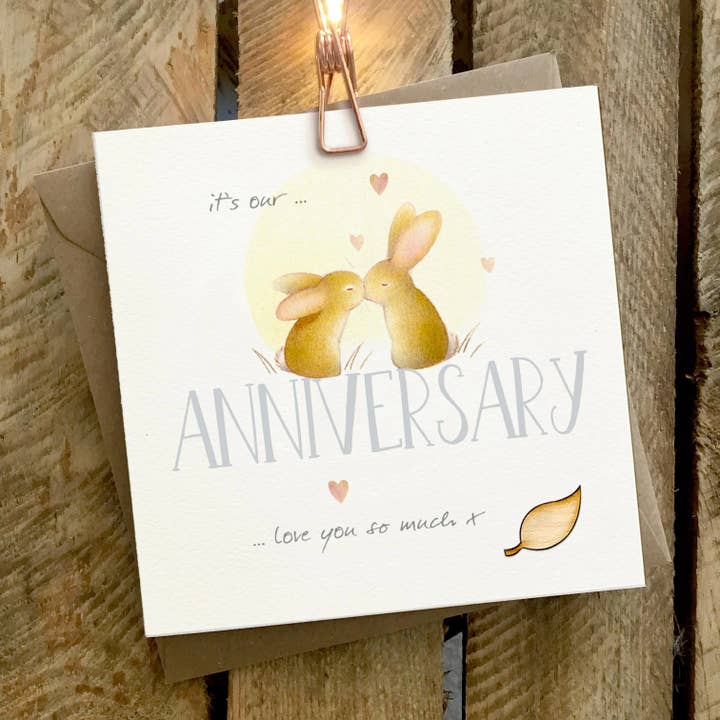 OUR ANNIVERSARY. BLANK GREETING CARD for wholesale by Ginger Betty Ltd