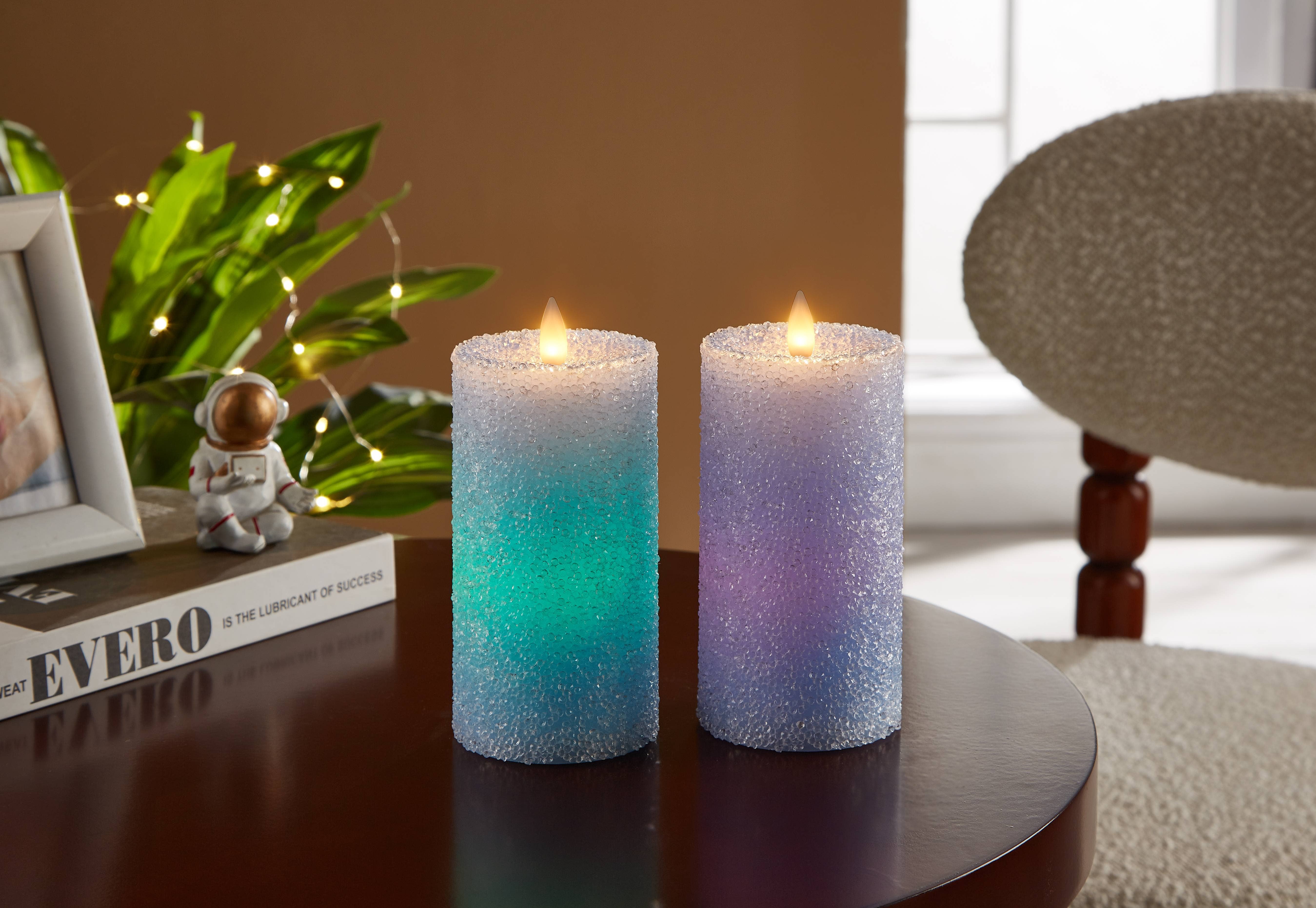 Flipo Group, Ltd. – wholesale Flameless candle – 2-Pack Flat Top Glitter Flameless Candles1