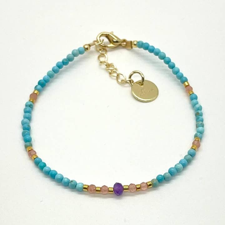Bracelet romantique turquoise pour la vente par Eli m London
