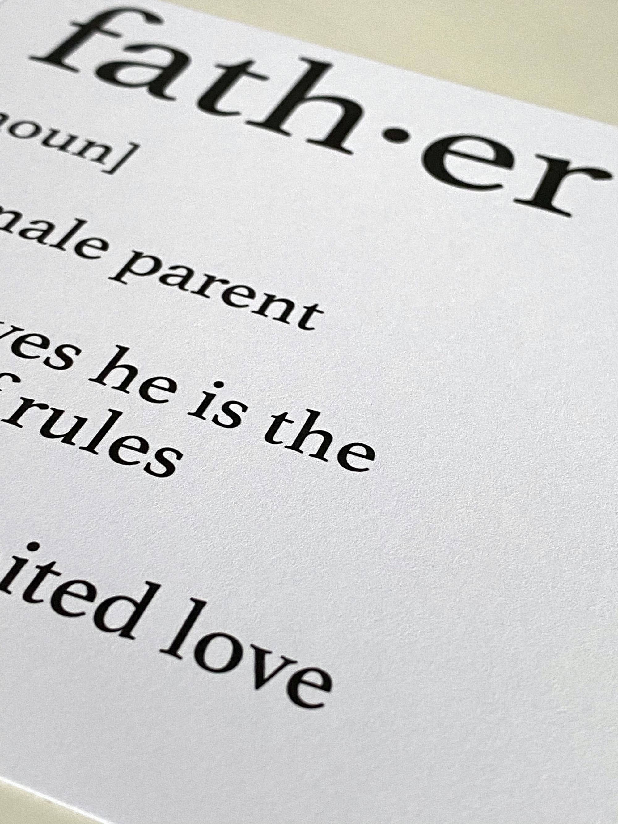 Prints With Personality - Wholesale Birthday Card - Dad birthday card: Dictionary definition of father/dad7