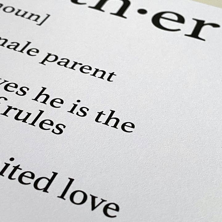 Prints With Personality - Wholesale Birthday Card - Dad birthday card: Dictionary definition of father/dad7