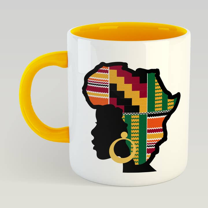 African Queen Mug (Kente) for wholesale by AfroTouch Design