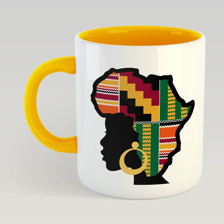 African Queen Mug (Kente) for wholesale by AfroTouch Design