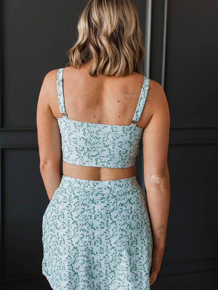 Mack and Mal - Wholesale Swim Top - Women's - Coast Along Floral Swim Top- Mint