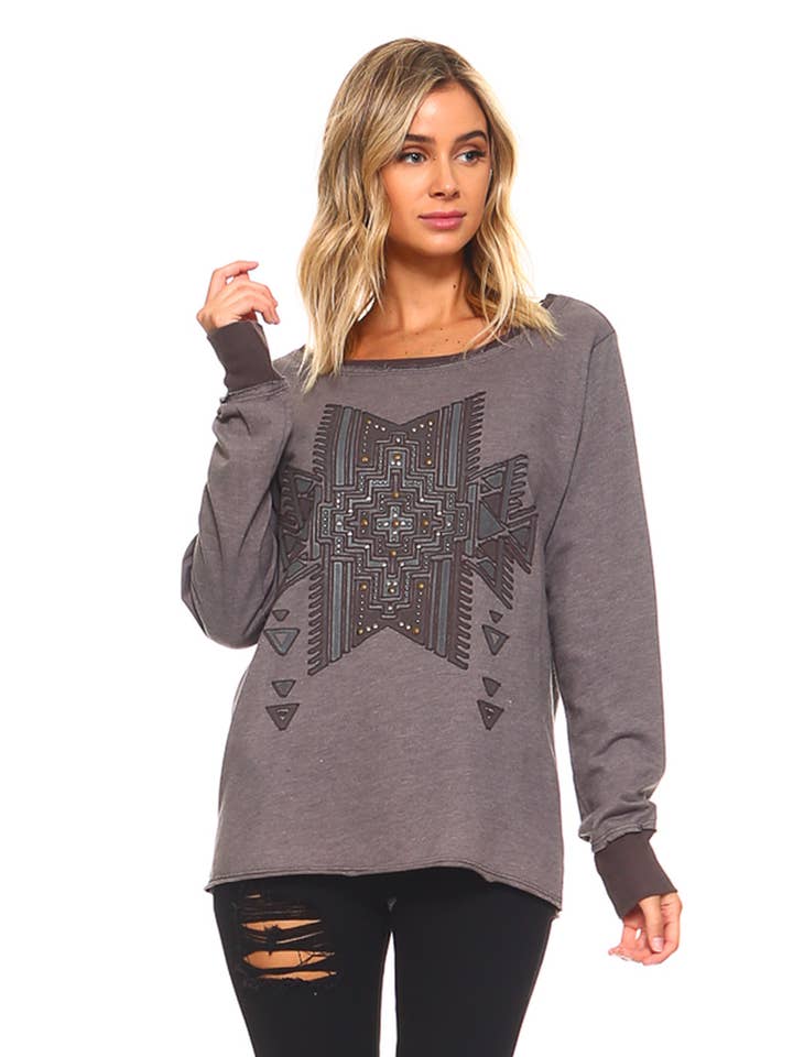 Cozy Scoop neck Over sized French terry sweater for wholesale by Urban X Apparel