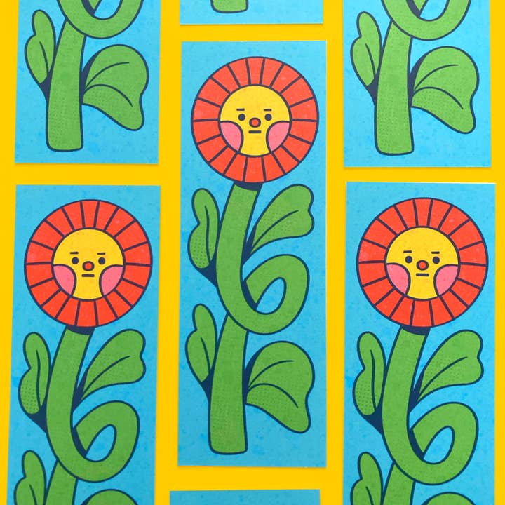 Blue flower bookmark for wholesale by Iris Otto Illustration