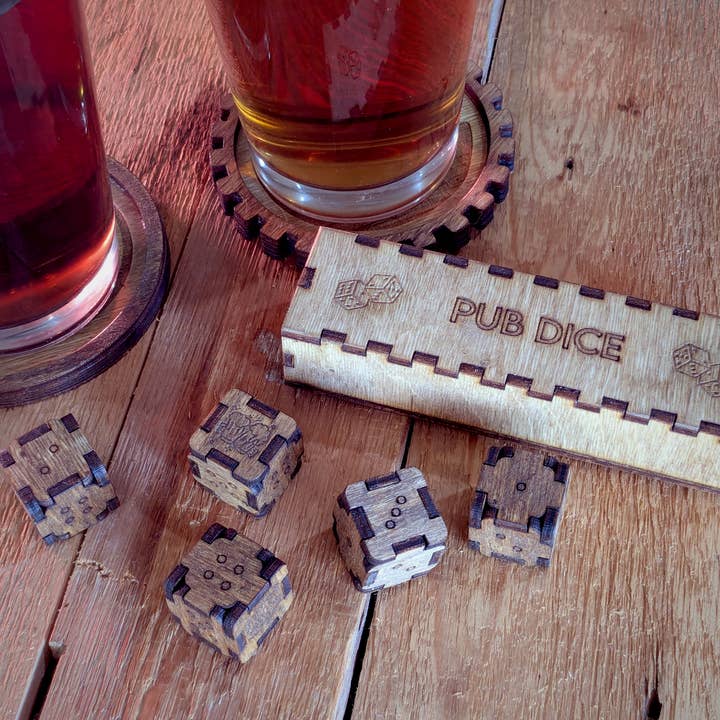 Pub Dice - Customizable Bar Games for wholesale by Rad Werx Design