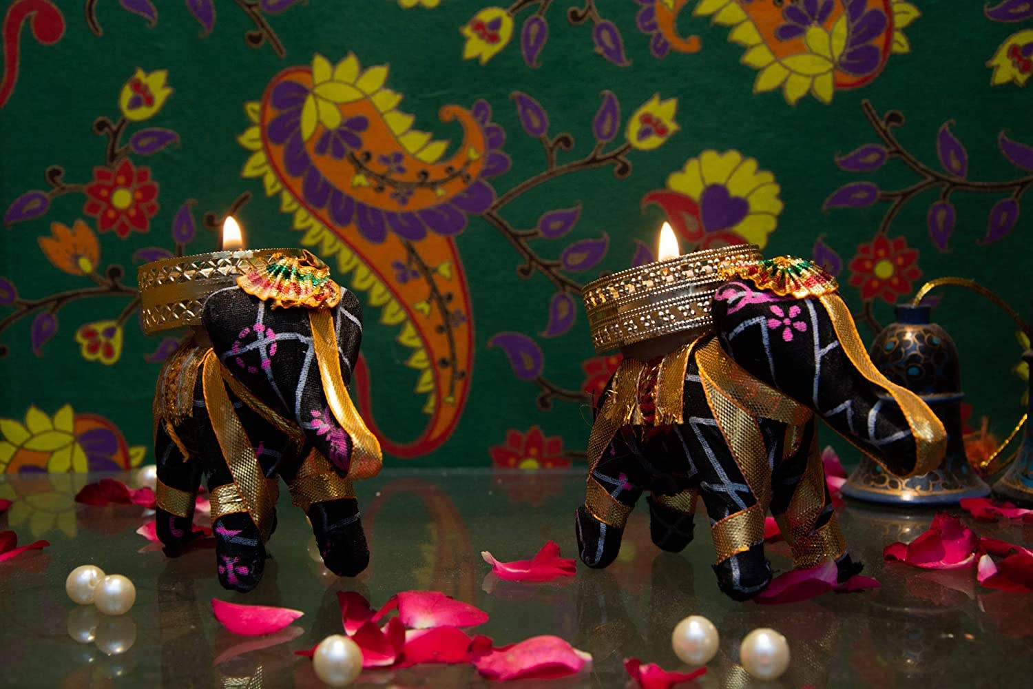 El'Cobre-Ecozonelifestyle - Venta al por mayor Candelabros - Set de 2 portavelas artesanales en forma de elefante para vela tealight14