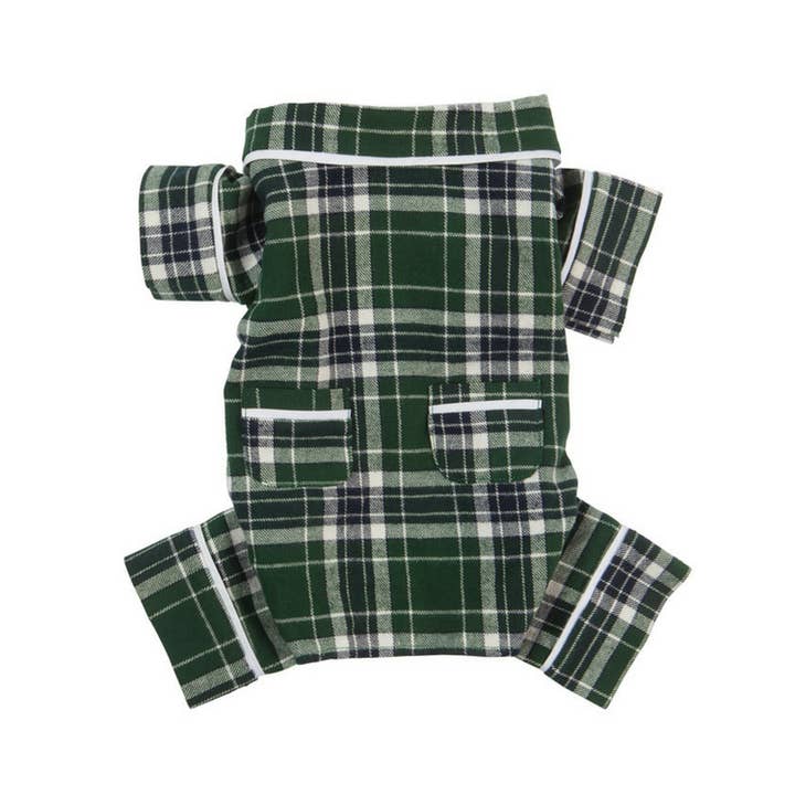 fabdog - Wholesale Pet Pajamas - Dog - Green Plaid Dog Pajamas