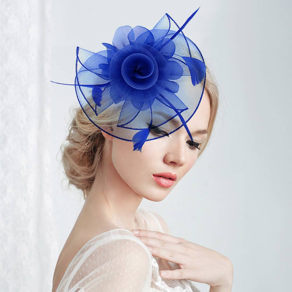 Sensibling Corp. - Vendita all'ingrosso Fascinator - Donna - Fascinator / Cerchietto con Fiore, Piuma e Rete3