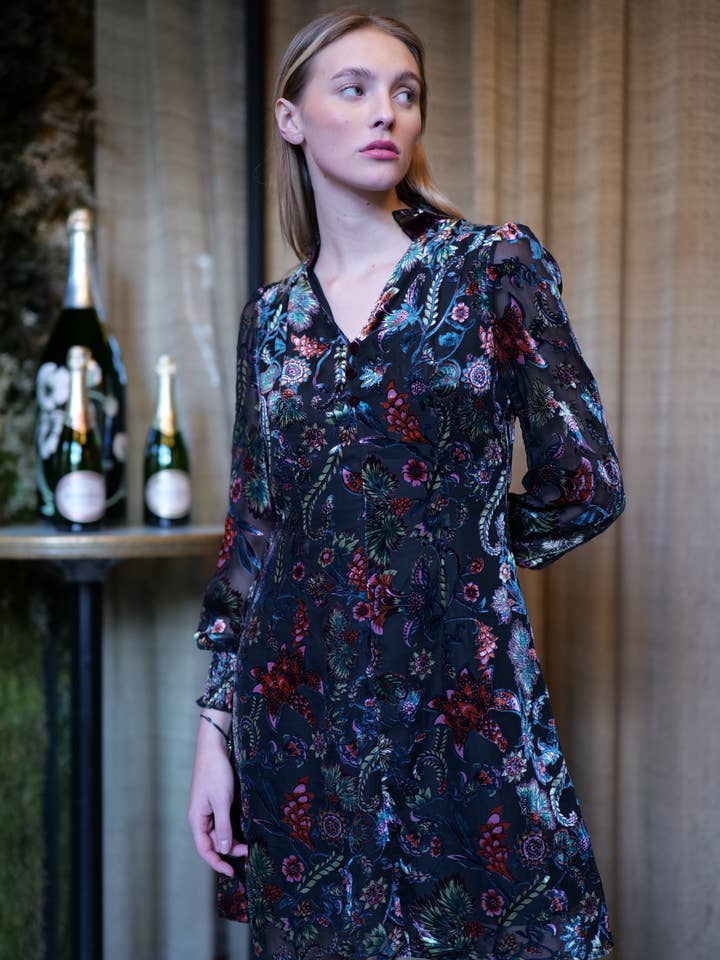 JIMA kort kjole i velour for engroshandel hos Zibi London