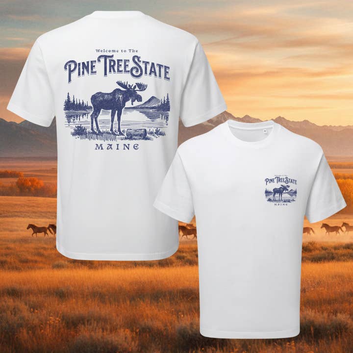 T-shirt Premium Élan du Maine Pin pour la vente par Redneck Roads Apparel