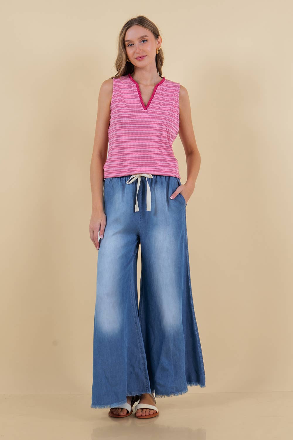 WIDE LEG DENIM PANTS- 8702P for wholesale on Faire3