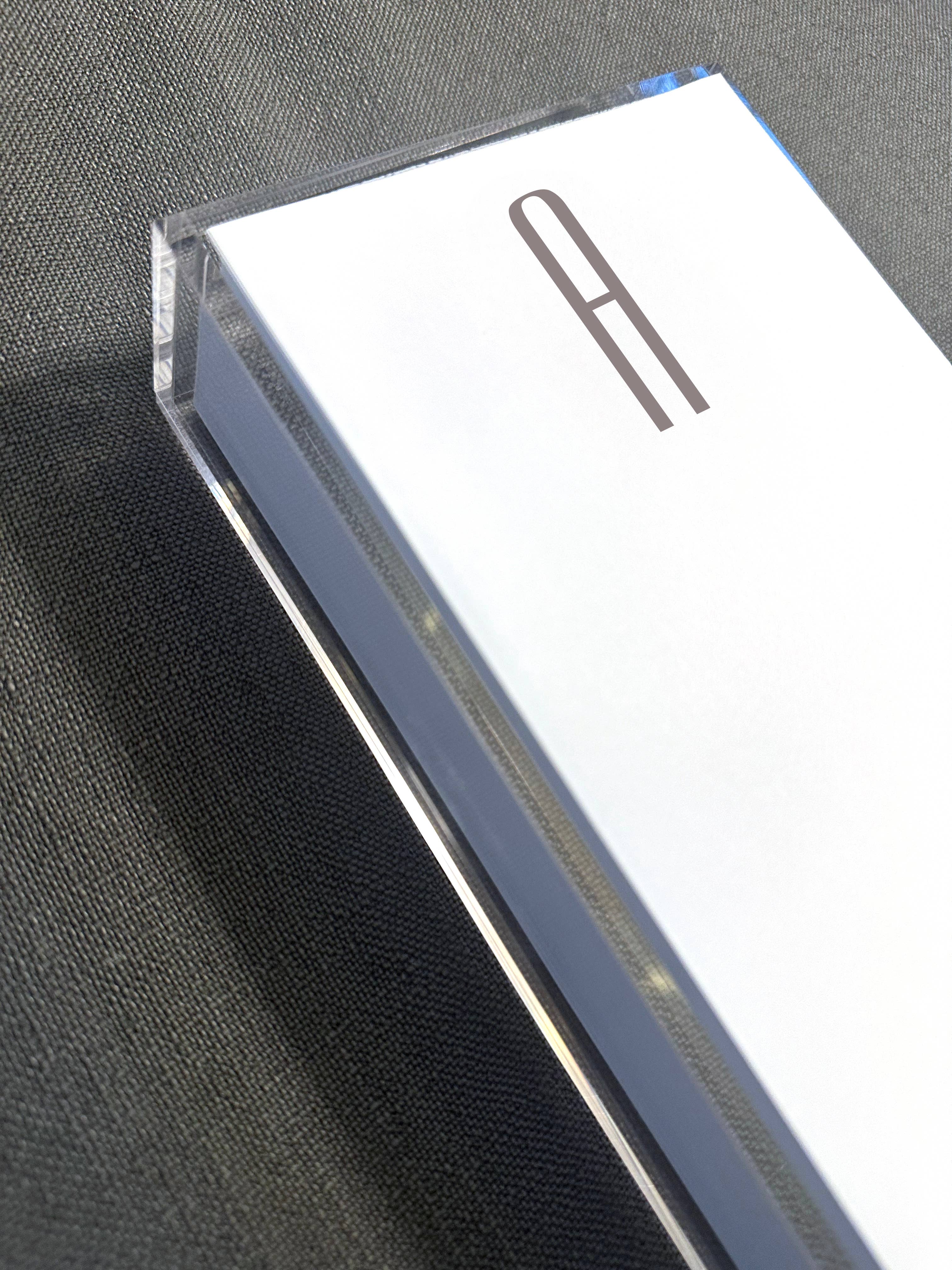 Black Ink - Wholesale Notepad - Long Skinny Gray Initial Notepads0