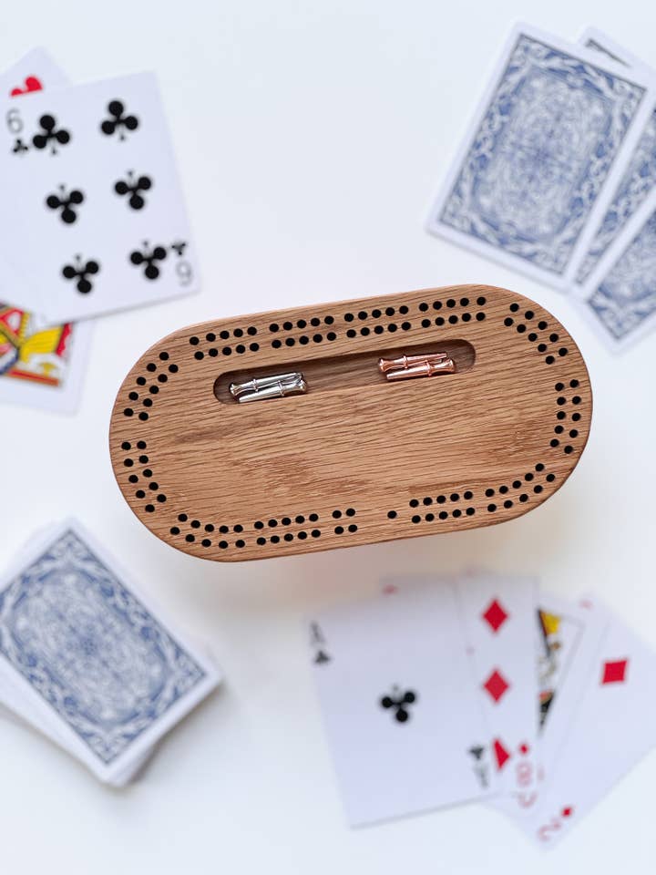 Travel Cribbage Board for wholesale by Camino Woodshop