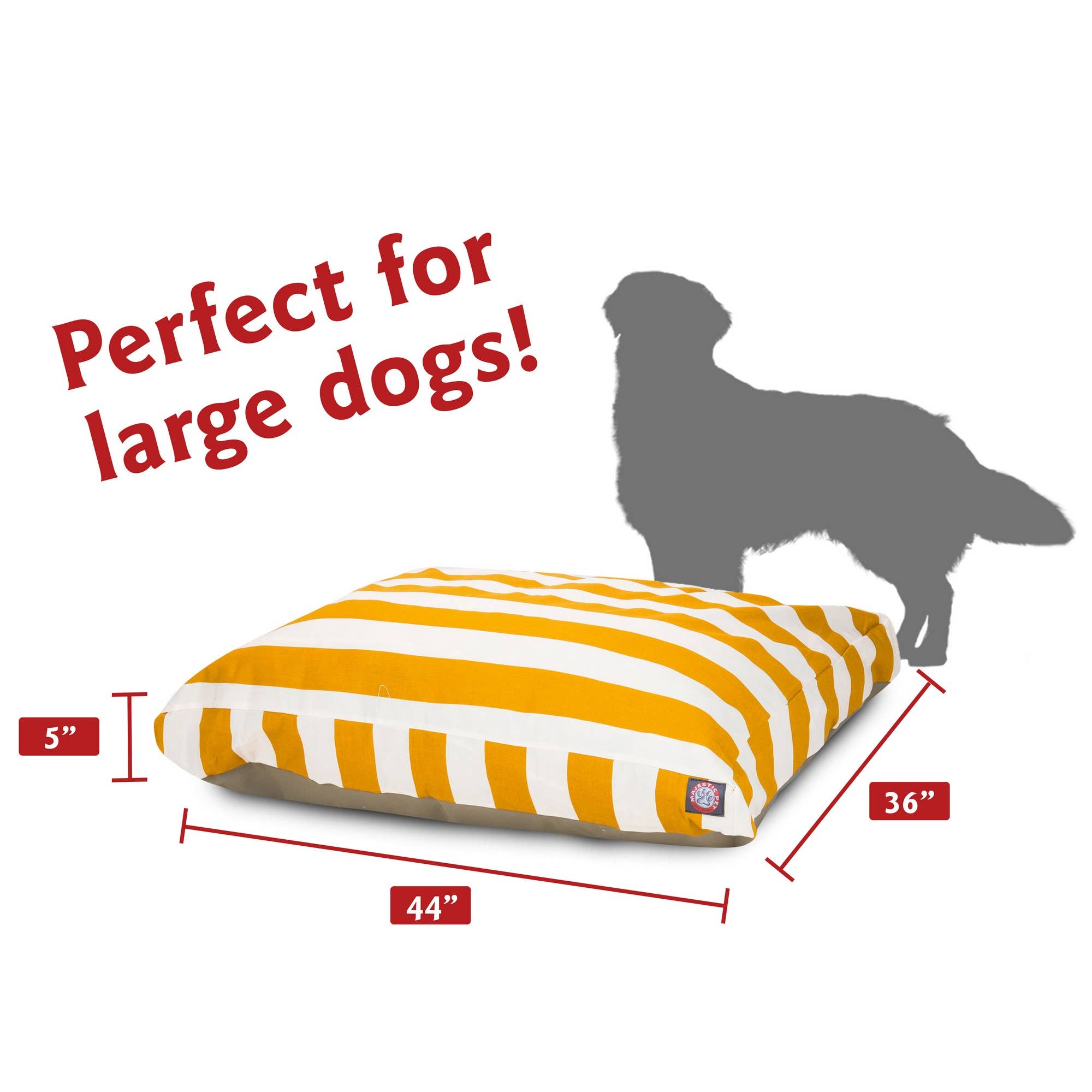 Majestic Pet Products - Vente Panier – chien - Panier rectangle pour chien en mousse à mémoire déchiquetée à rayures verticales22