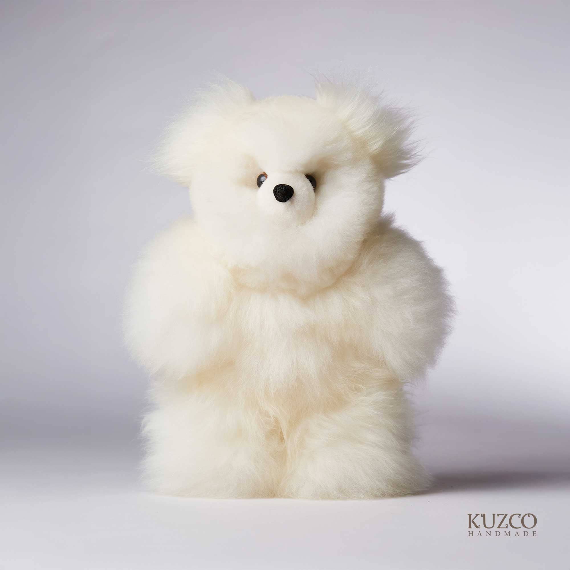KuzcoHandmade - Wholesale Stuffed/Plush Toy - Kids & Baby - Beige Alpaca Fur Teddy Bear – Ethically Handmade, 15 inches3