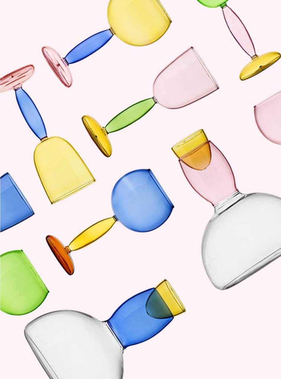 TUTU Home - Wholesale Decanter - "Sweet" Yellow Pink Blue Glass Decanter 1500ml3