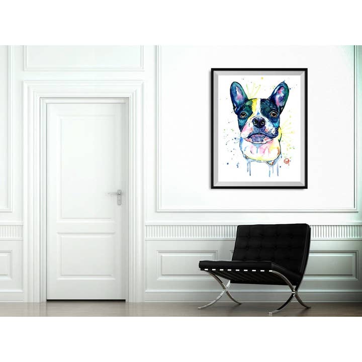 Whitehouse Art - Wholesale Art Print - French Bulldog Art Print, Frenchton, Boston Terrier, Dog Art