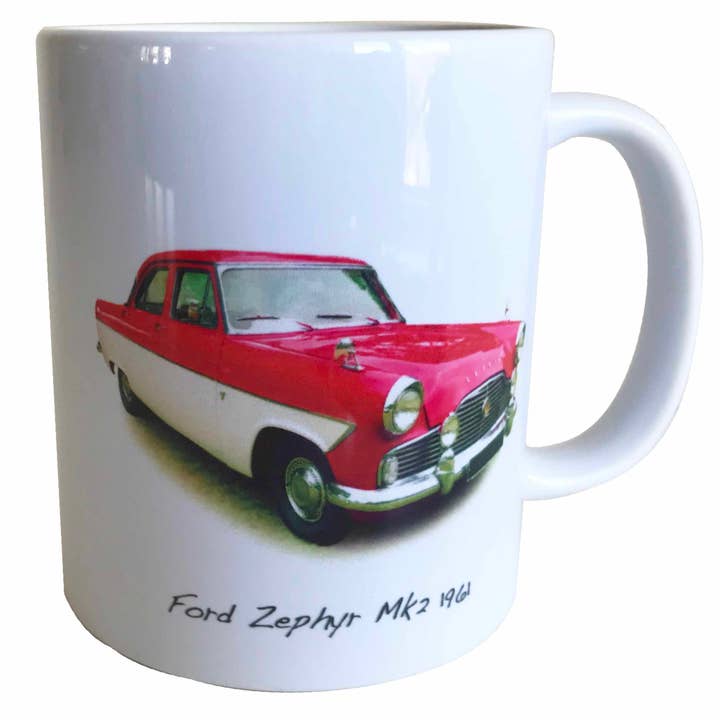 Ford Zephyr Mk2 1961 - 11oz Printed Ceramic Mug for wholesale by Witherden's Workshop