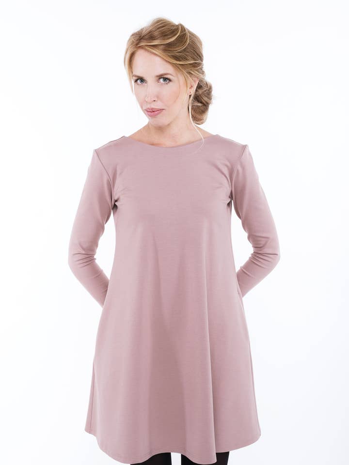 Dusty Rose Dress, Damenbekleidung, zierliches Kleid für Damen für den Großhandel von LeMuse