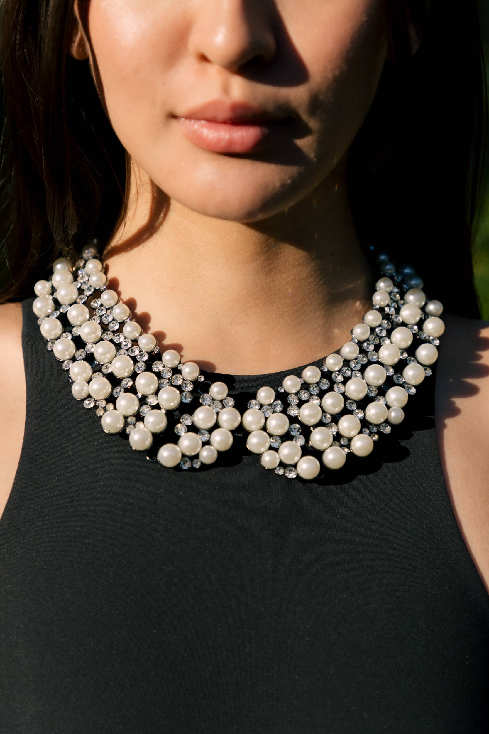 Noir Collier Diana Statement - Blanc en vente sur Faire