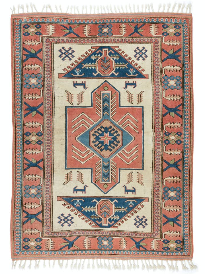 Alfombra turca hecha a mano de 6 x 8 pies para sala de estar, 100% lana para venta al por mayor de Rug Specialist LLC.