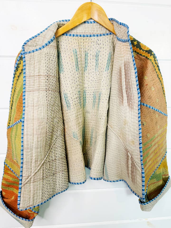 Folklore Couture - Wholesale Jacket - Women's - Kantha Quilted Jacket – Patchwork One-of-a-Kind Coat 8