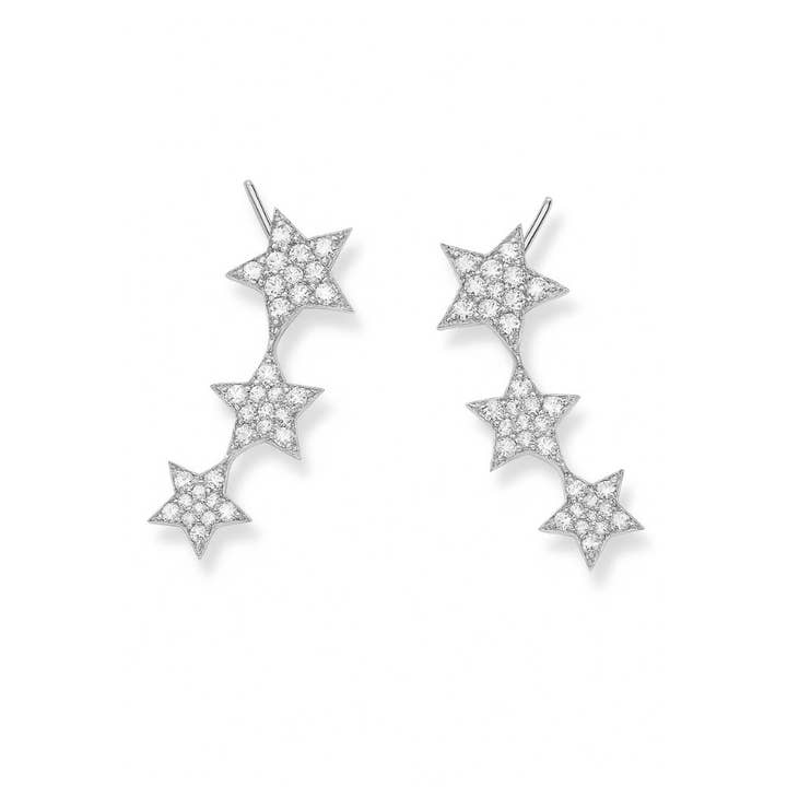 Triple Star Climber Earrings for wholesale by TOMM Jewellery