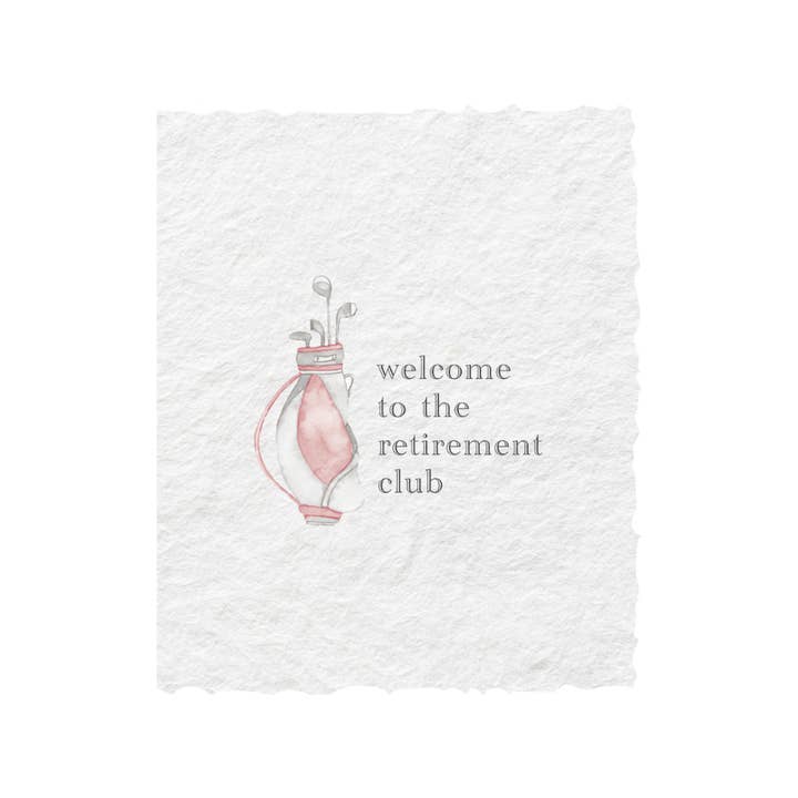 Paper Baristas - Wholesale Retirement Card - Welcome to the Retirement Club | Pink Golf Greeting Card
