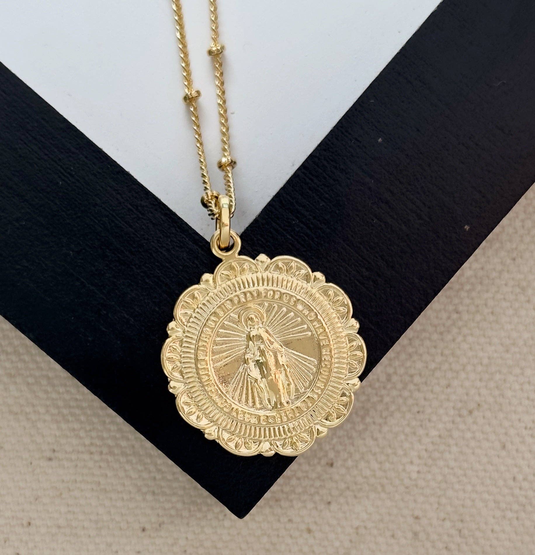 GoldFi - Wholesale Individual Charm/Pendant - Fleur-de -Lis Miraculous Medal Pendant2