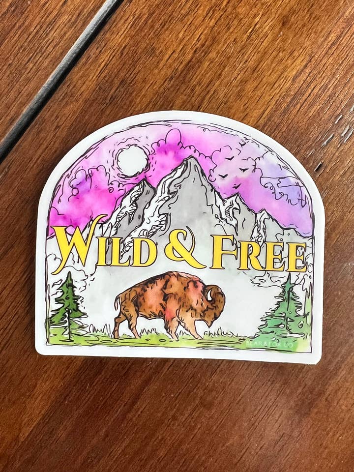 Bison Vinyl Sticker Wildlife Decal for Nature Enthusiast for wholesale by Bear and Fox Co.