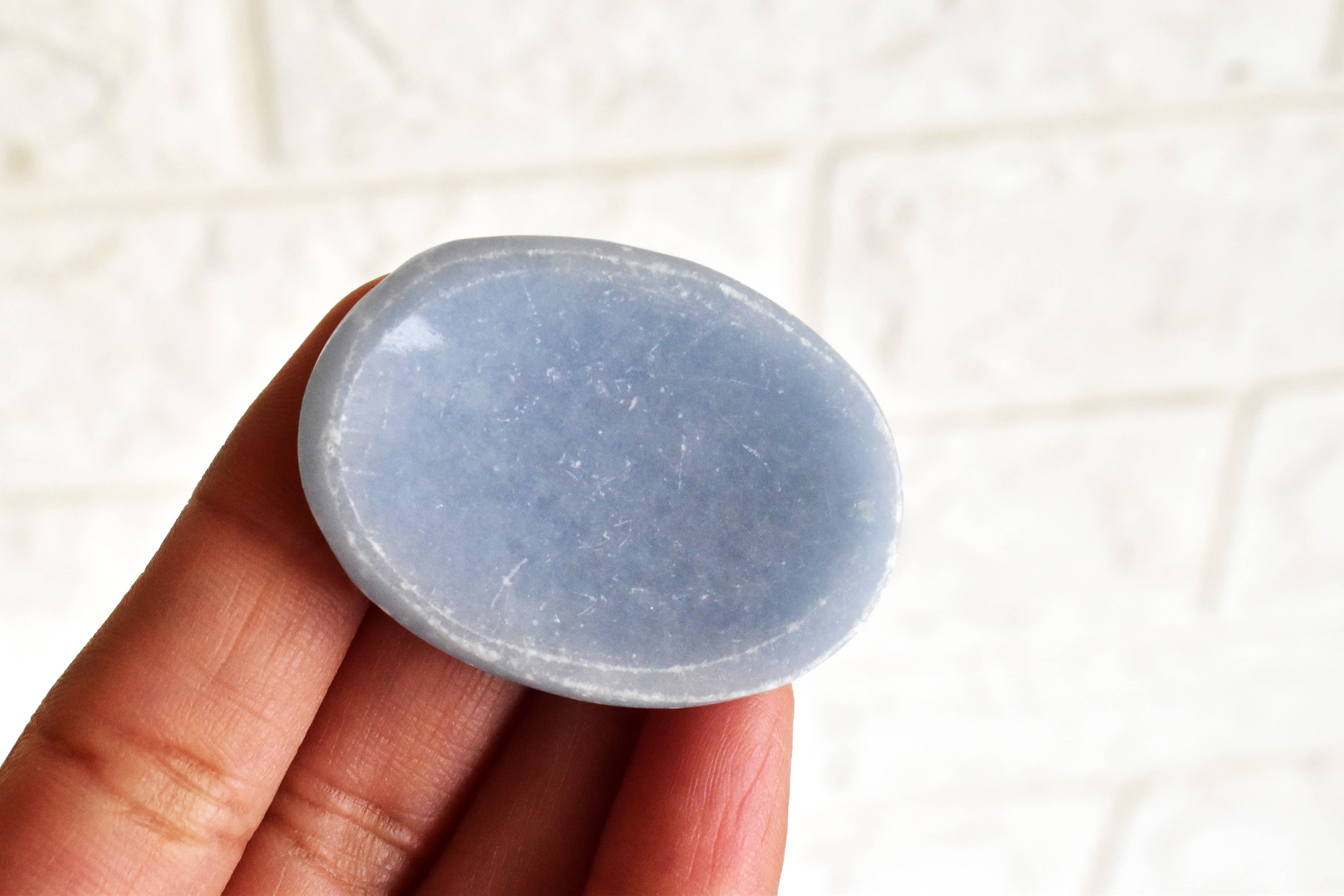 Soothing Crystals - Wholesale Spiritual Stone/Crystal - Lot of 20Pcs Angelite Worry Stones, Crystals of Healing1